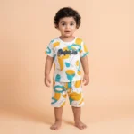 Boys' Abstract Print Tee & Shorts Set - Yellow
