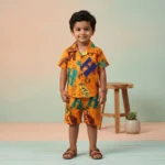 Boys' Graffiti Shirt & Shorts Set - Orange