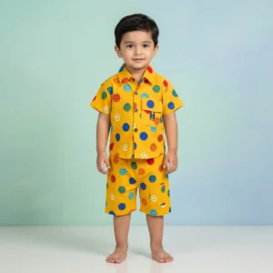 Boys' Smiley Print Shirt & Shorts Set
