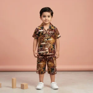 Boys' Geometric Print Shirt & Shorts Set