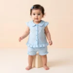Girls' Polka Dot Top & Bloomers Set - Blue
