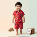 Boys' Smiley Print Shirt & Shorts Set - Red