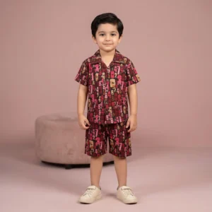 Boys' Numeric Print Shirt & Shorts Set