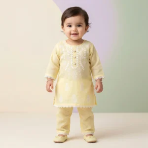 Girls' Embroidered Kurta & Trouser Set