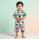 Boys' Alphabet Print Shirt & Shorts Set - White