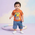 Boys' Reach the Dream Tee & Denim Shorts Set - Orange