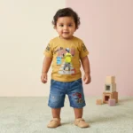 Boys' Reach the Dream Tee & Denim Shorts Set - Mustard Yellow