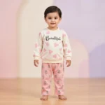 Girls' Beautiful Heart Tee & Floral Trousers Set - Pink
