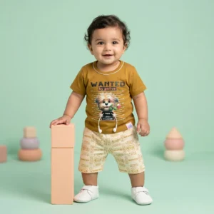 Boys' Dog Graphic Tee & Printed Shorts Set