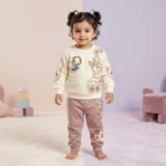 Girls' Floral Duck Tee & Trousers Set - Brown