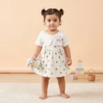 Baby Girls' Floral Collar Frock - Green
