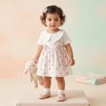 Baby Girls' Floral Collar Frock - Pink