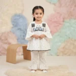 Baby Girls' Embroidered Tunic & Ruffled Trouser Set - White