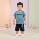 Boys' PODEST Graphic Tee & Shorts Set - Dusty Blue