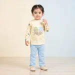 Girls' Hello Tee & Flared Pants Set - Sky Blue