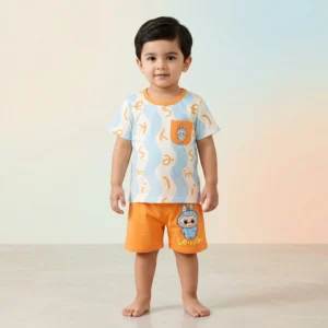 Boys' Wave Print Tee & Shorts Set