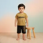 Boys' PODEST Graphic Tee & Shorts Set - Brown