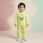 Baby Girls' Mouse Print Cotton Co-Ord Set - Parrot