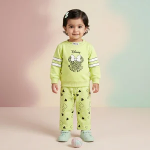 Baby Girls' Mouse Print Cotton Co-Ord Set