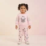 Baby Girls' Mouse Print Cotton Co-Ord Set - Pink