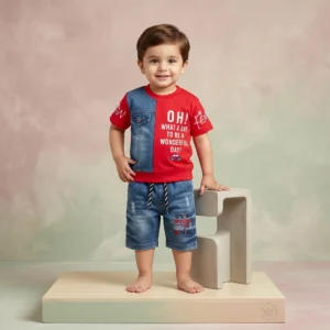 Boys' Graphic Tee & Denim Shorts Set