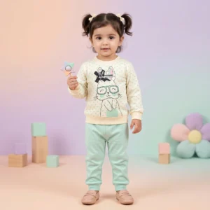 Girls' Bunny Sweatshirt & Jogger Set