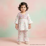 Baby Girls' Embroidered Tunic & Ruffled Trouser Set - Pink