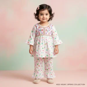 Baby Girls' Embroidered Tunic & Ruffled Trouser Set
