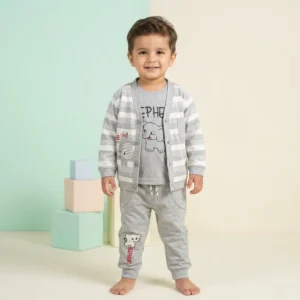 Boys' Elephant 3-Piece Cardigan Set