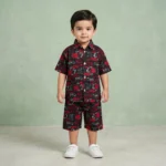 Boys' Urban Graffiti Shirt & Shorts Set - Red