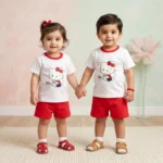 Kids' Cartoon Character Tee & Shorts Set - Red