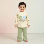 Girls' Hello Tee & Flared Pants Set - Sage Green