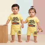 Boys' Muscle Car Cotton Outfit Set - Lime