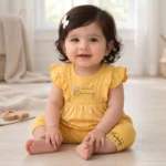 Sweet Bunny Baby Girl Dress Set - Yellow