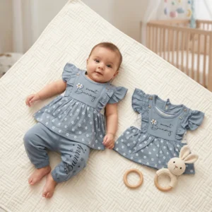 Sweet Bunny Baby Girl Dress Set