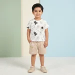 Boys' Bear Pocket Tee & Shorts Set - White