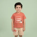 Boys' Teddy Bear Tee & Shorts Set - Orange