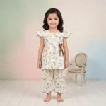 Girls' Wildflower Frock & Trousers Set - White