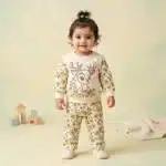 Girls' Deer Sweatshirt & Trousers Set - Yellow