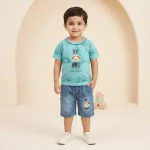 Boys' Tie-Dye Tee & Denim Shorts Set